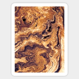 Abstract Liquid Gold Sticker